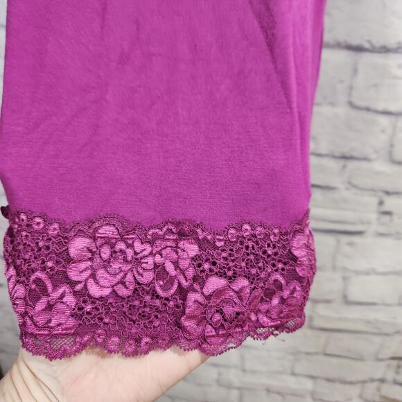 Lane Bryant Fuchsia Lace Detail Adjustable Spaghetti Strap Tank Top 18 20 Soft - Picture 2 of 4